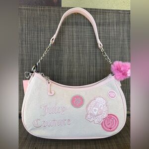 Adorable JUICY COUTURE CRYSTAL JUICY GIRLS RULE SHOULDER BAG CROWN PATCHES 👑